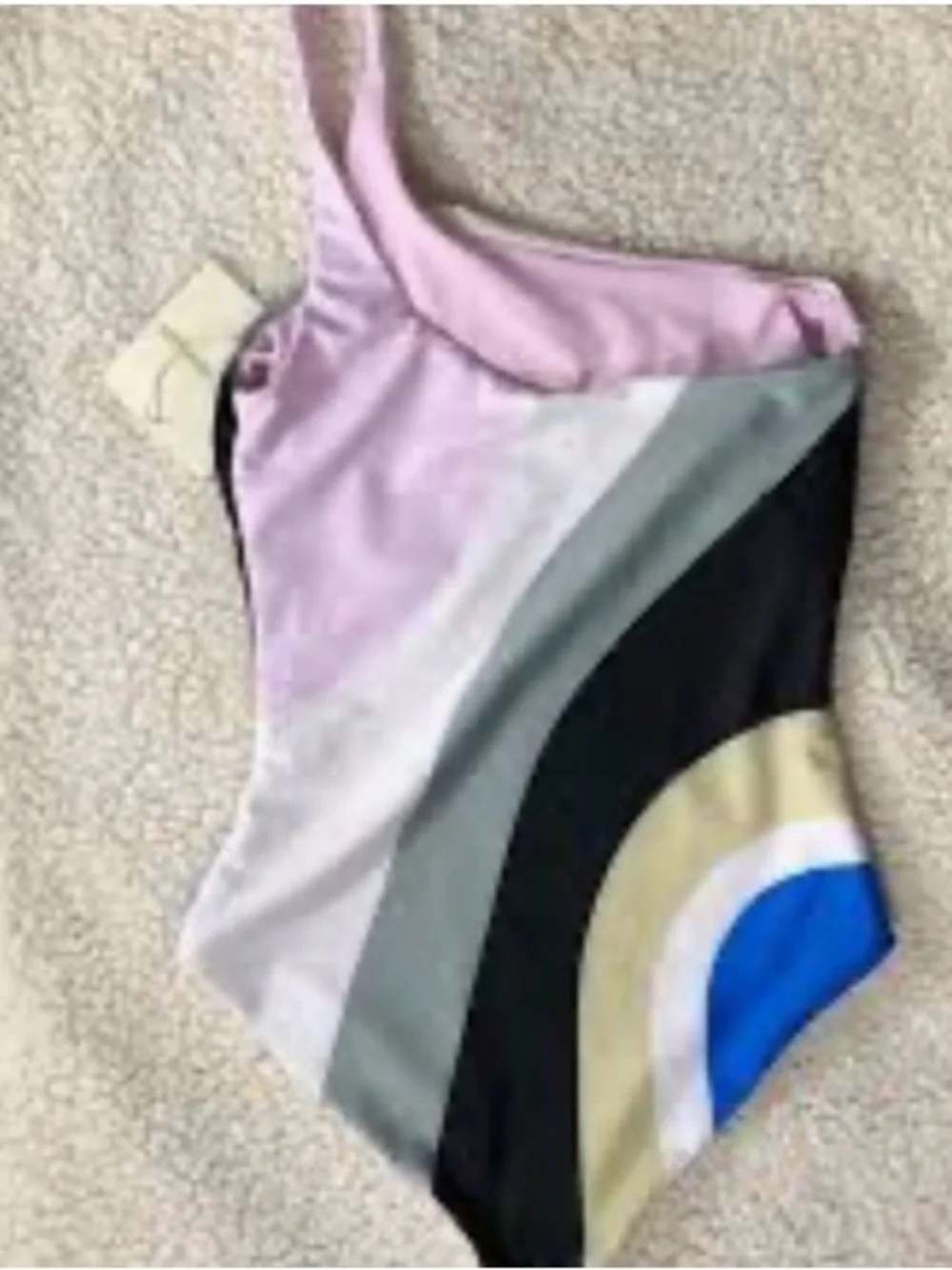 Mara Hofmann One-Shoulder Swimsuit Sage multi Pink, White, Black, Blue small New